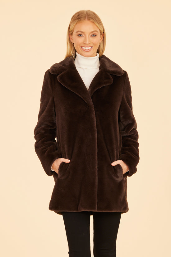 Mid-Length Faux Fur Coat