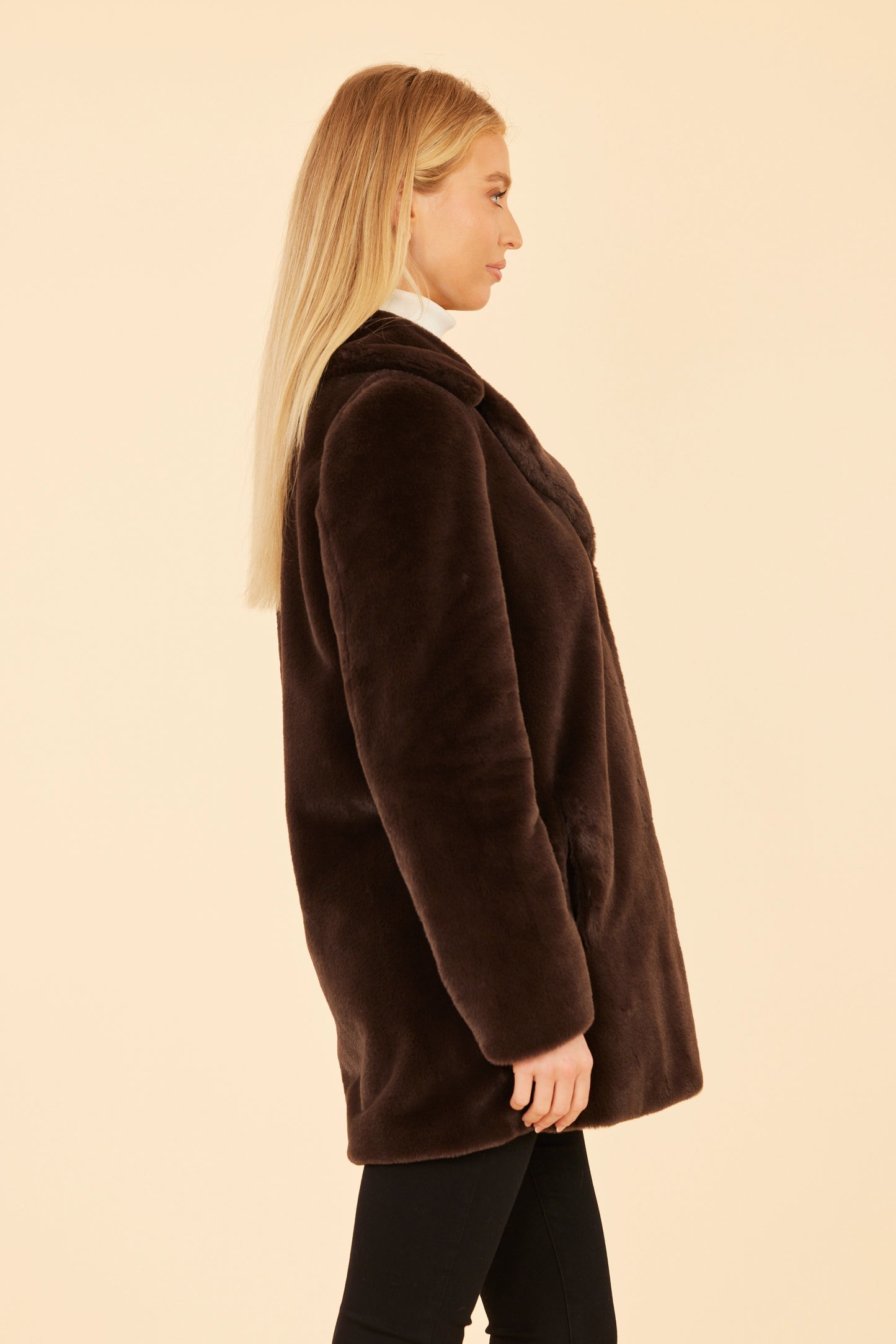 Mid-Length Faux Fur Coat