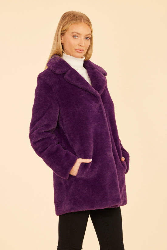 Mid-Length Faux Fur Coat