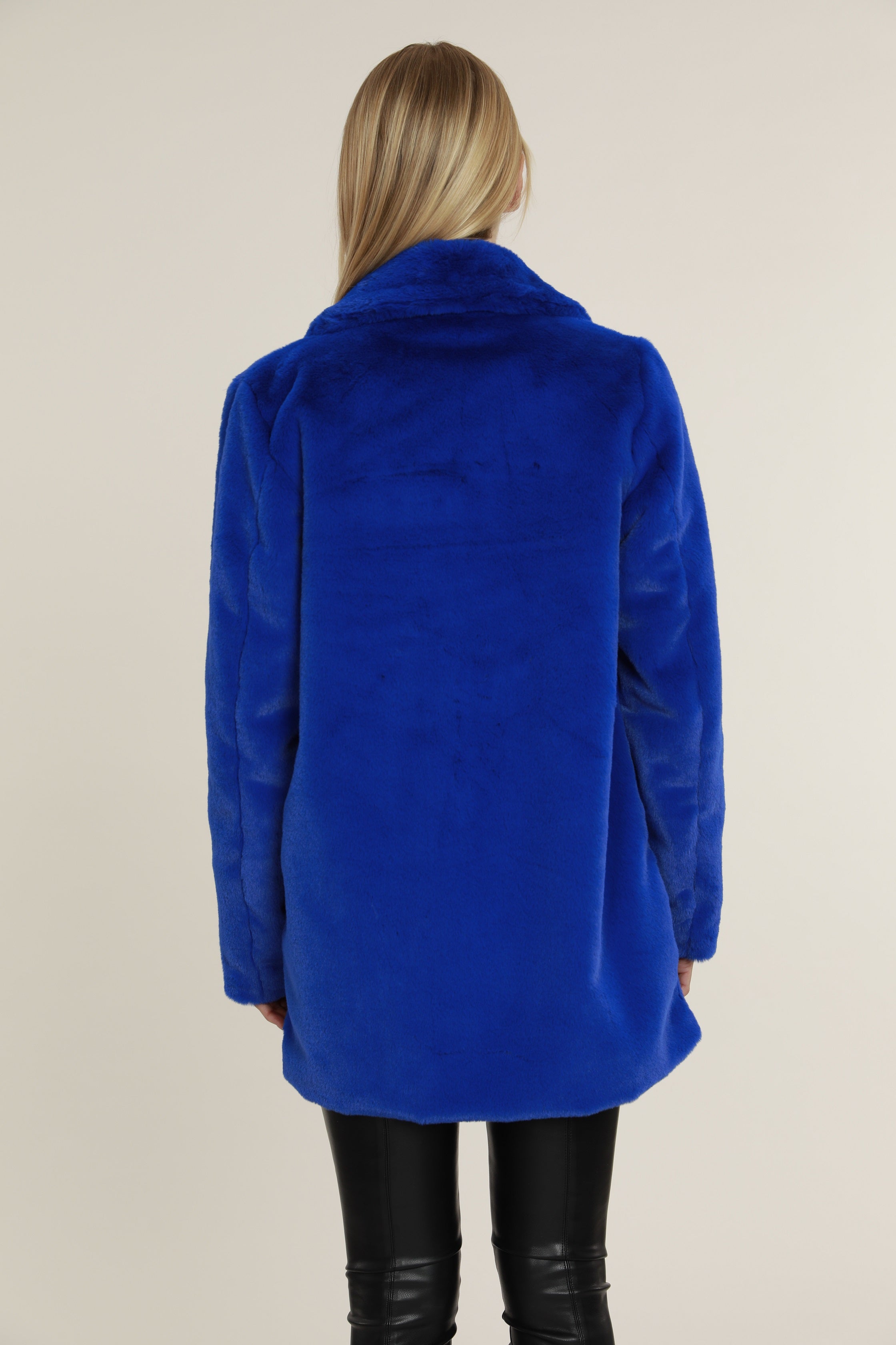 Mid Length Plush Faux Fur Coat