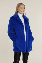 Mid Length Plush Faux Fur Coat