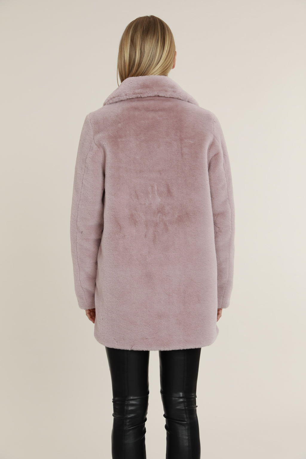 Mid Length Plush Faux Fur Coat