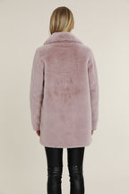 Mid Length Plush Faux Fur Coat