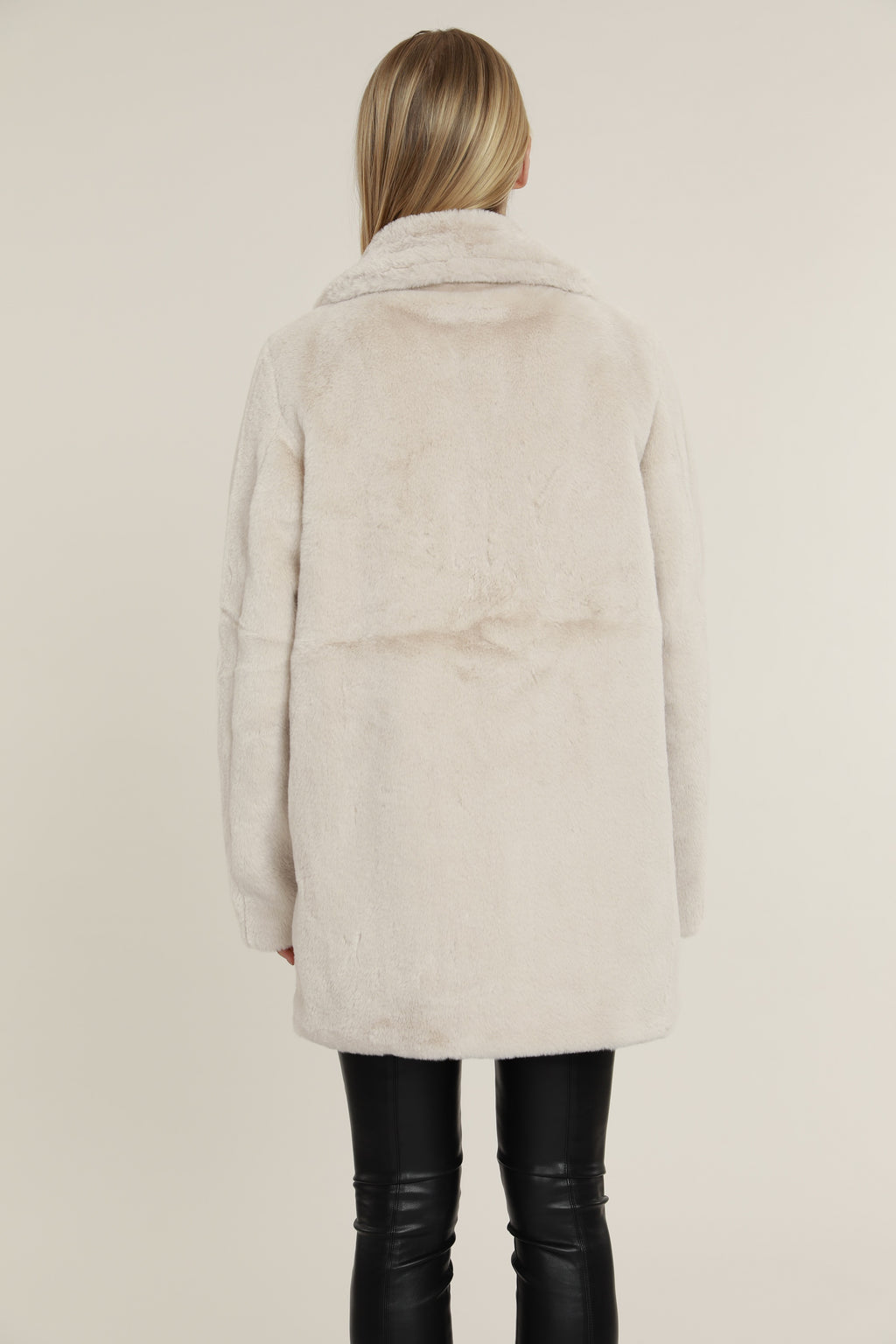Mid Length Plush Faux Fur Coat