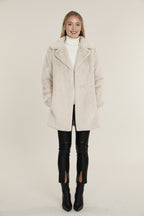 Mid Length Plush Faux Fur Coat