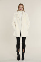 Mid Length Plush Faux Fur Coat