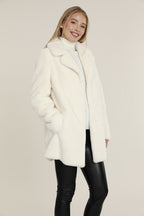 Mid Length Plush Faux Fur Coat
