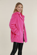 Mid Length Plush Faux Fur Coat