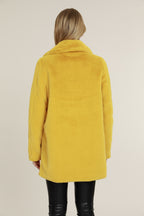 Mid Length Plush Faux Fur Coat