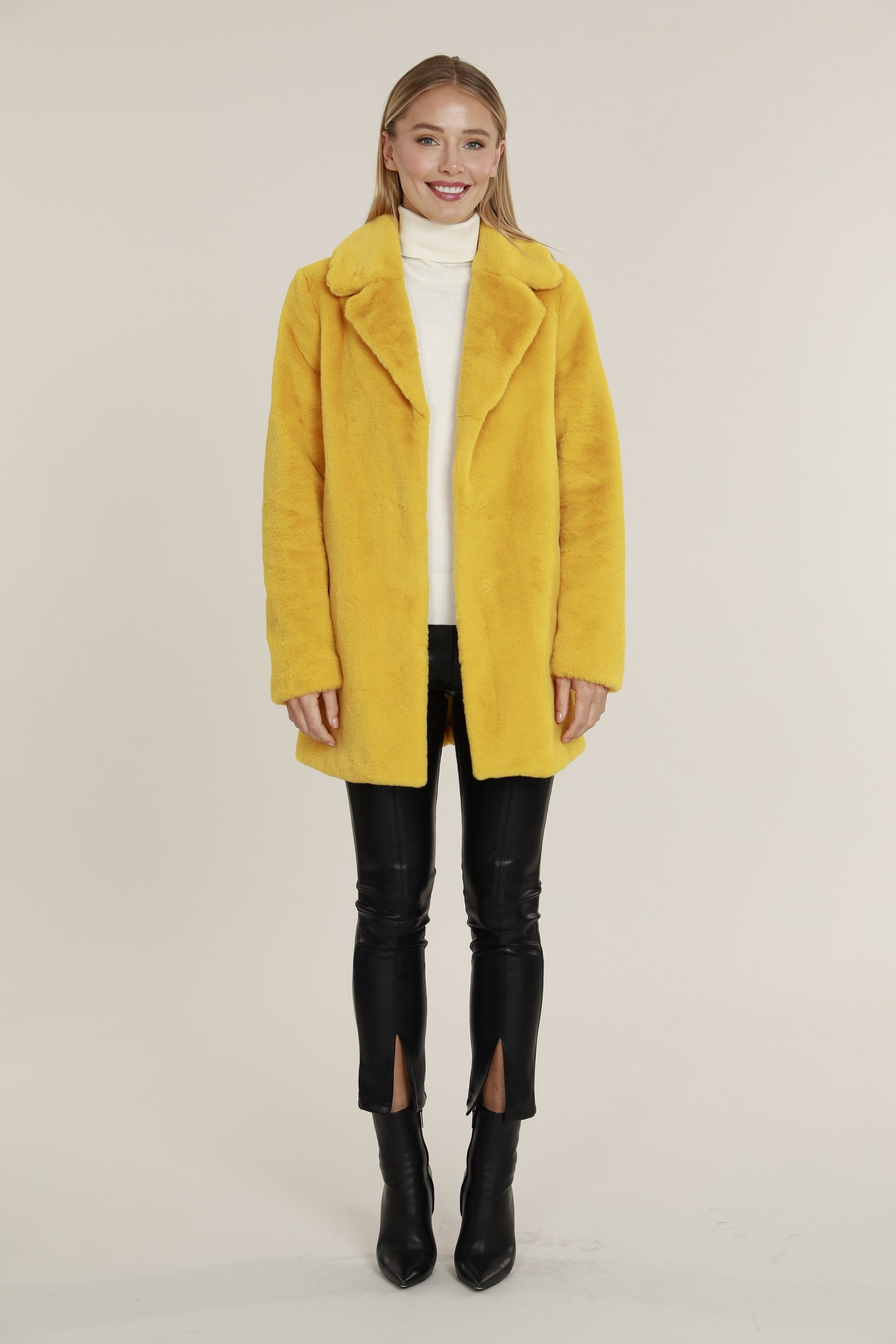 Load image into Gallery viewer, Mid Length Faux Fur Coat
