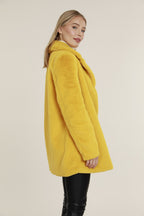 Mid Length Plush Faux Fur Coat