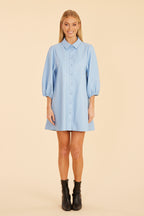 Faux Leather Puff Sleeve Dress