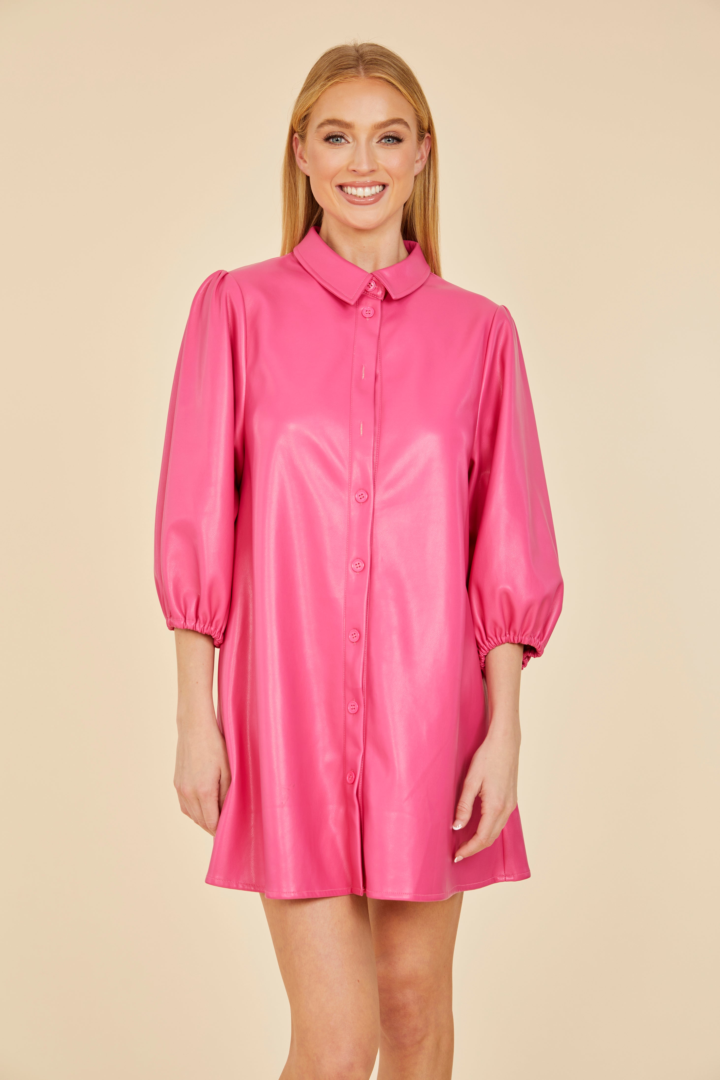 knee length dresses for ladies Vesta Embellished Leather Dress – Retrofete main image 1