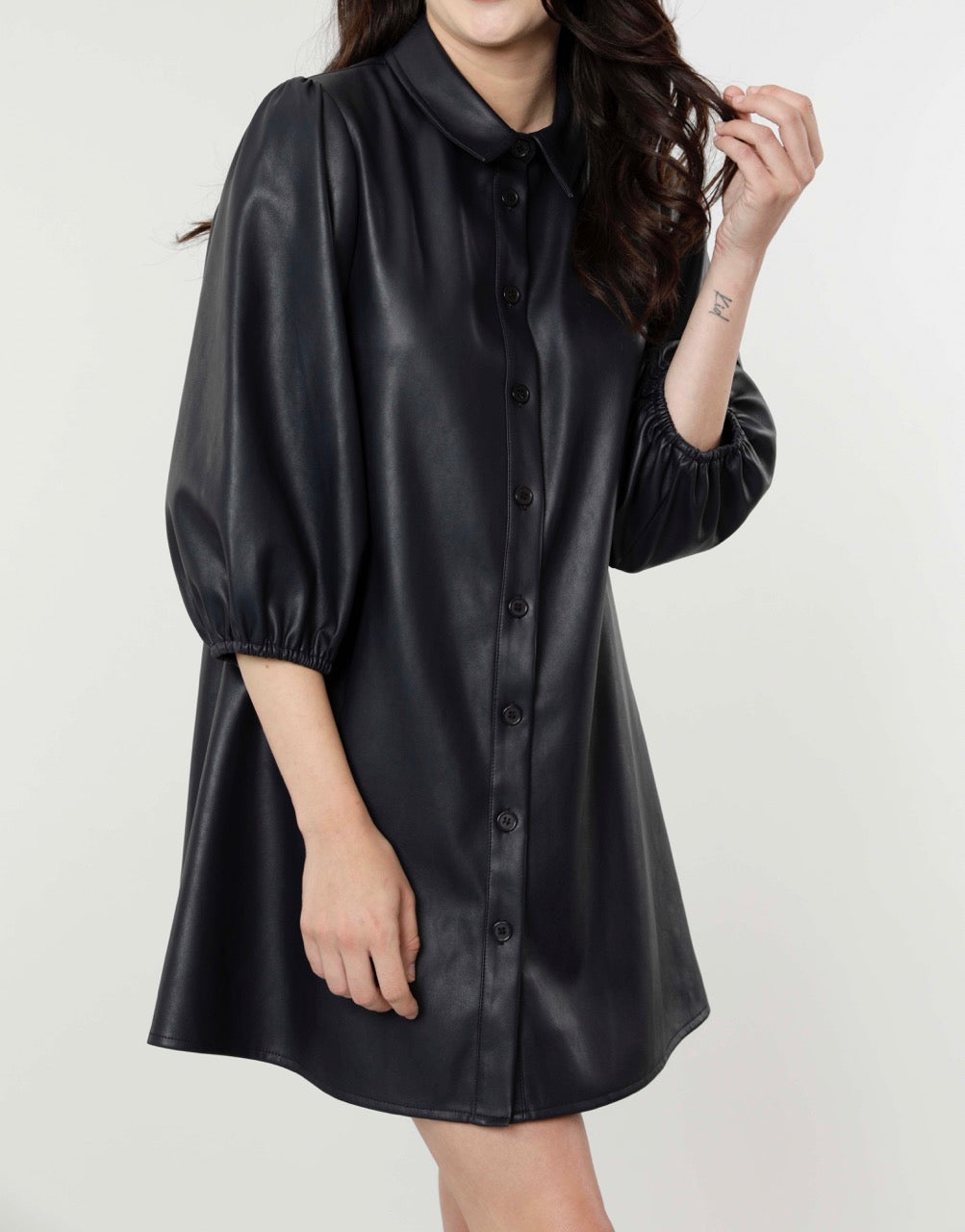 Dark Navy vegan leather dress