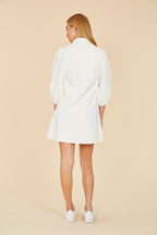 Faux Leather Puff Sleeve Dress