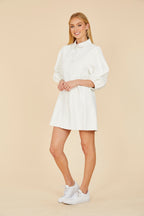 Faux Leather Puff Sleeve Dress