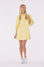 Faux Leather Dress with Puff Sleeves