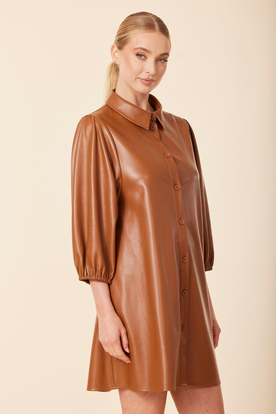 FW'25 Vegan Leather Exaggerated Sleeve Dress / Tunic