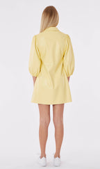 Faux Leather Dress with Puff Sleeves