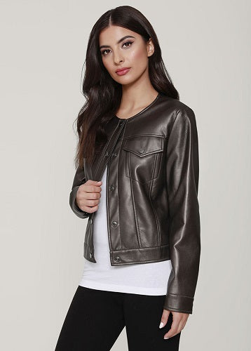 The Secret Ingredient - Indianapolis Dolce Cabo Vegan Leather Quilted Jacket, Black