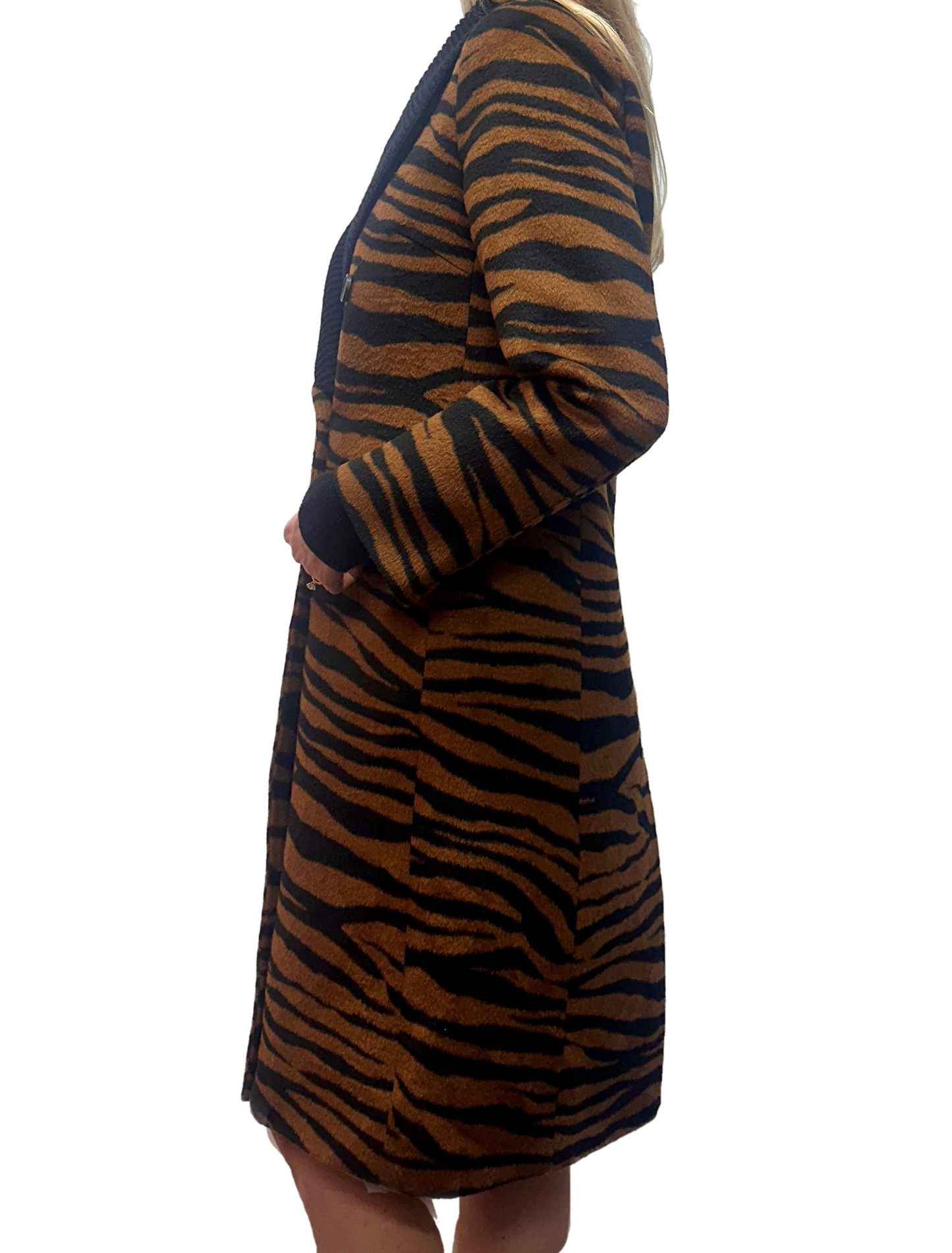 Animal Print Double Breasted Coat