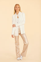 Faux Leather Button-Up Shirt