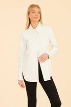 Faux Leather Button-Up Shirt
