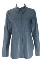 Faux Leather Button Up Shirt