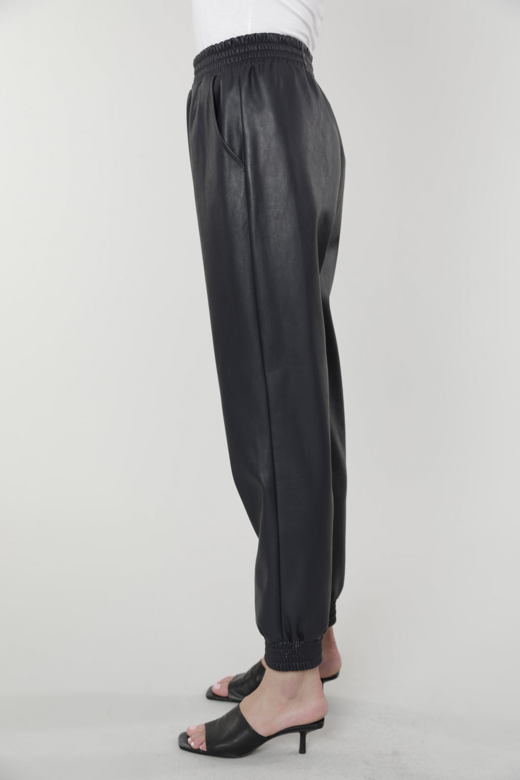 Faux Leather Joggers