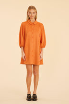 Faux Suede Puff Sleeve Dress