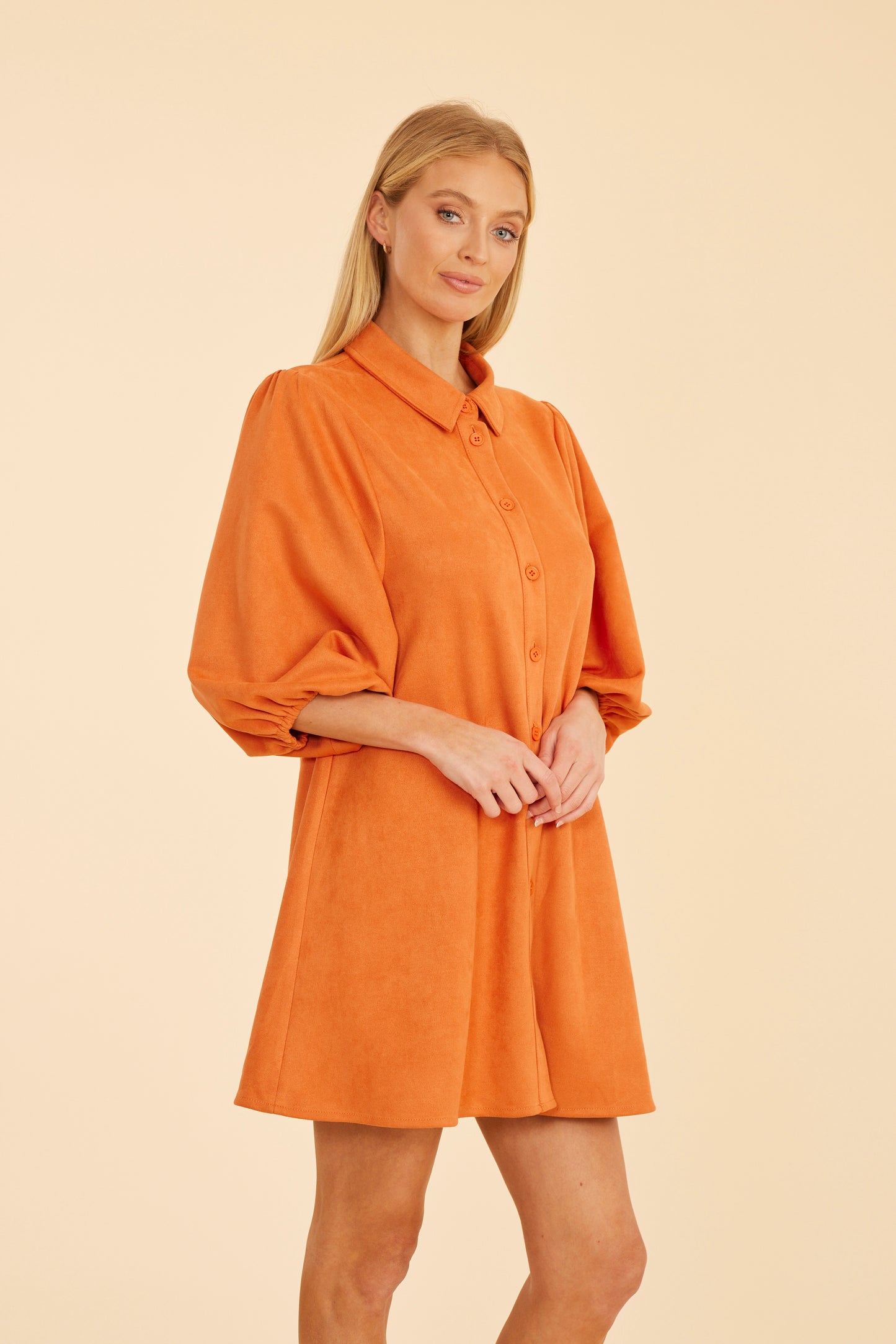 Orange suede dress best sale