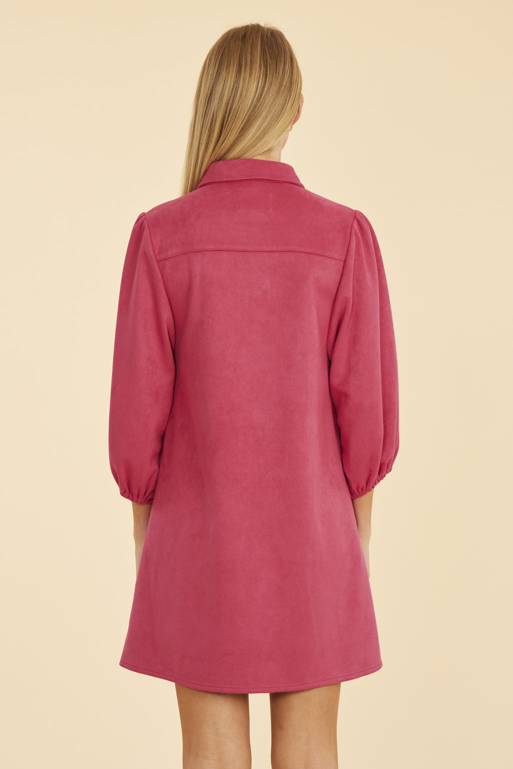 knee length dresses for ladies Long Sleeve Faux Suede Sheath Dress Black / M main image 0