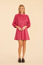 Faux Suede Puff Sleeve Dress