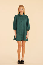Faux Suede Puff Sleeve Dress