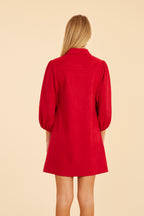 Faux Suede Puff Sleeve Dress