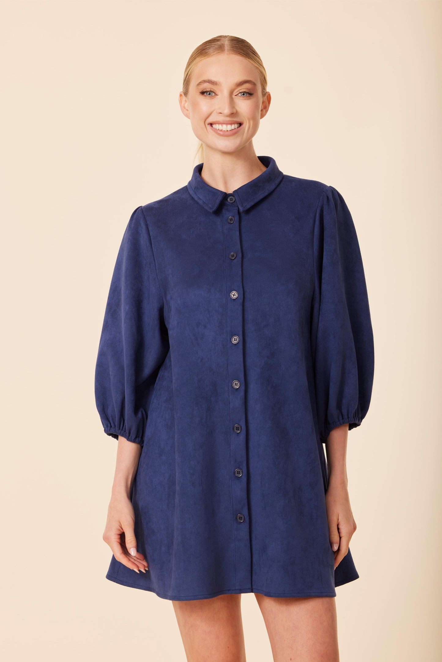 FW'25 Faux Suede Exaggerated Sleeve Dress/Tunic