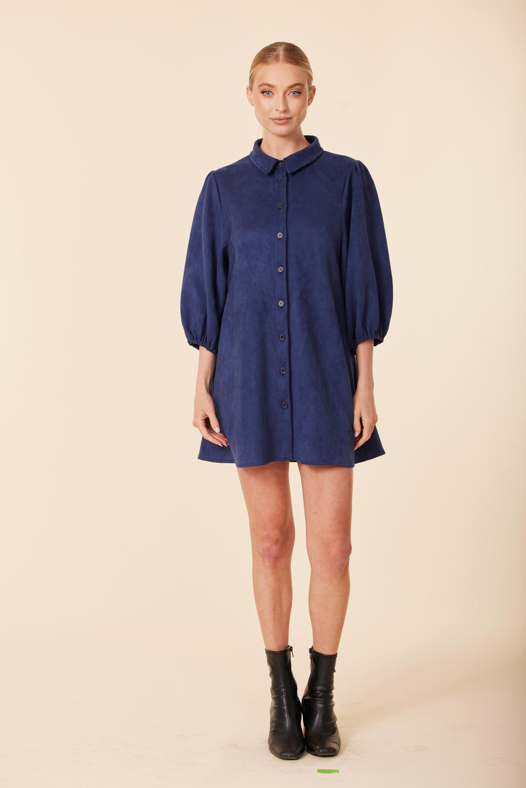 FW'25 Faux Suede Exaggerated Sleeve Dress/Tunic