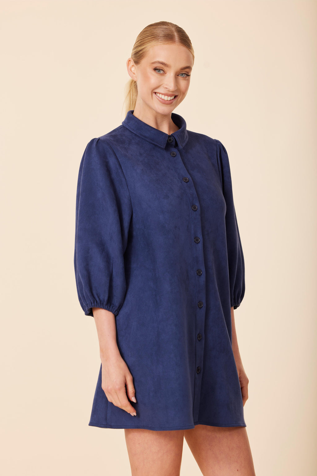 FW'25 Faux Suede Exaggerated Sleeve Dress/Tunic