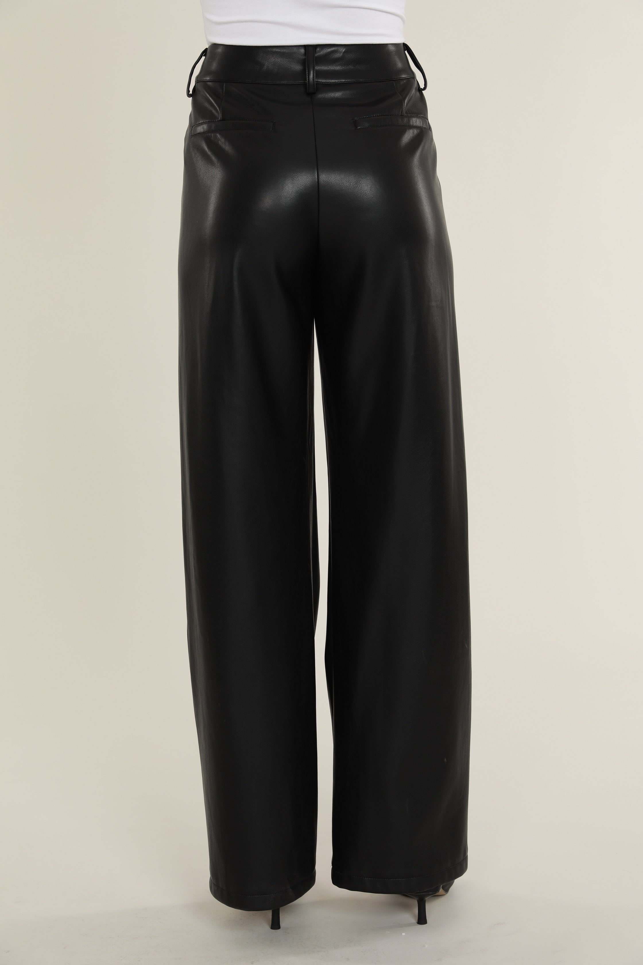 パンツ saison widePT/warm maison de dolce Faux Leather Wide Leg Trouser Pants – Dolce Cabo
