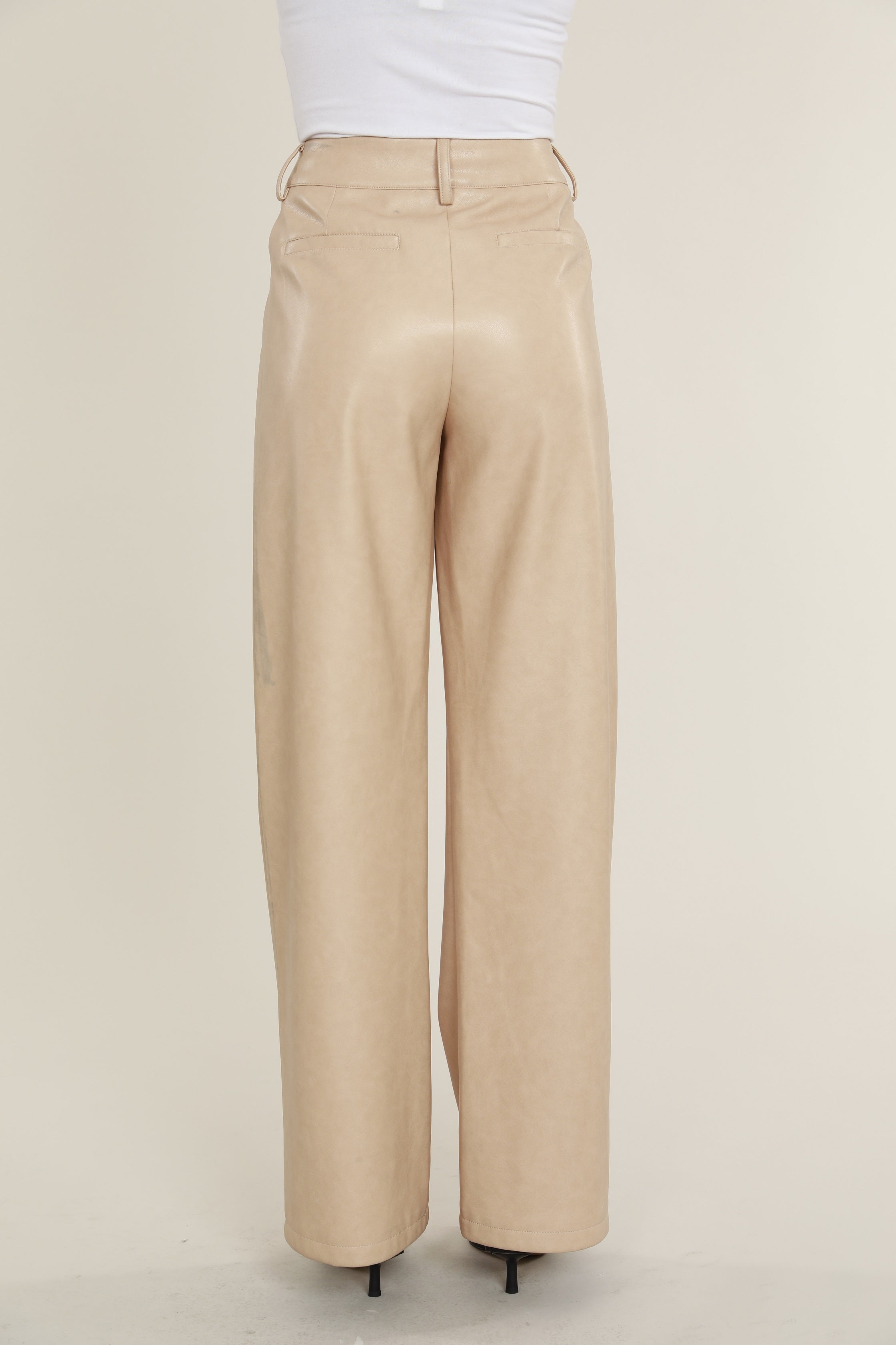 Faux Leather Wide Leg Trouser Pants – Dolce Cabo