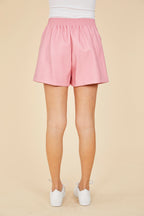 Faux Leather Pleated Shorts