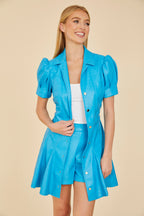 Faux Leather Pleated Shorts