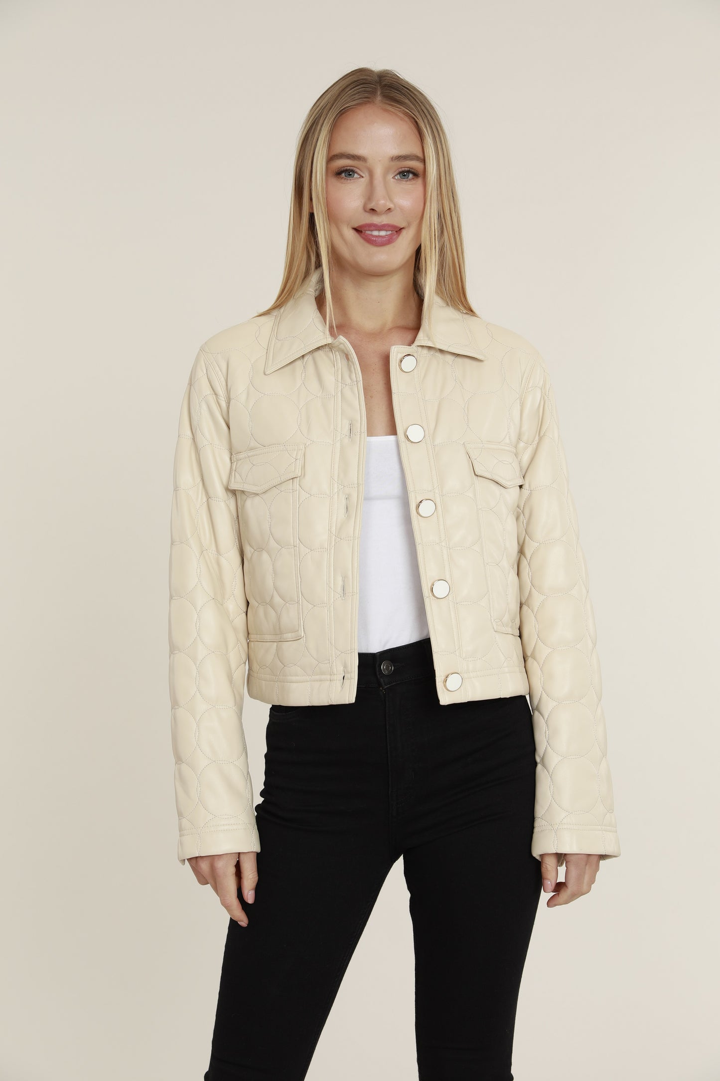 Vegan Leather Quilted Jacket