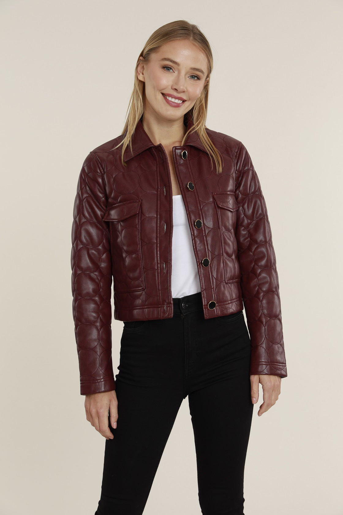 Vegan Leather Quilted Jacket