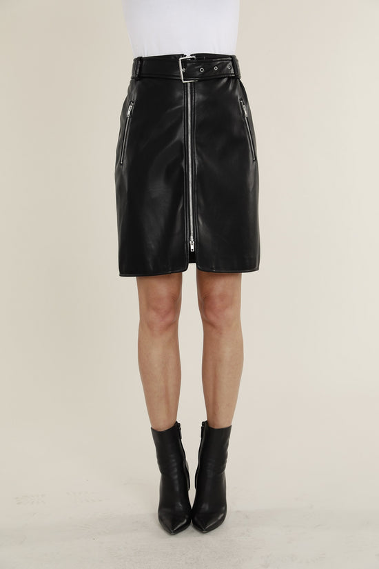Load image into Gallery viewer, Vegan Leather Zip Skirt
