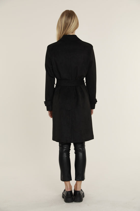 Load image into Gallery viewer, Faux Suede Wrap Trench
