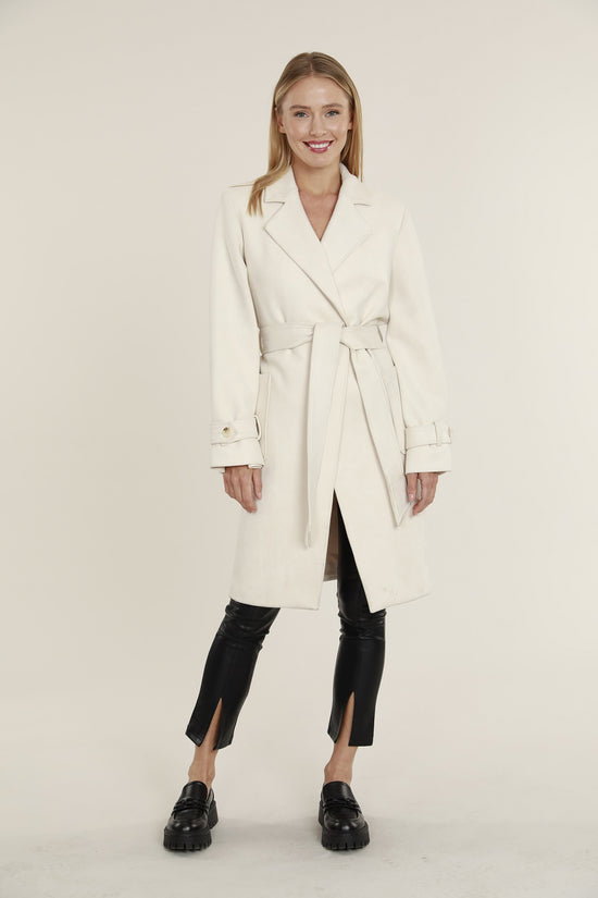 Faux Suede Wrap Trench Coat – Dolce Cabo