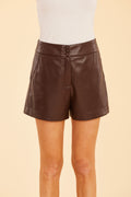 High Waisted Faux Leather Shorts