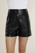 High Waisted Faux Leather Shorts