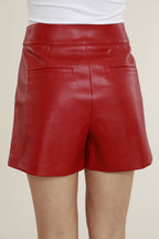 High Waisted Faux Leather Shorts